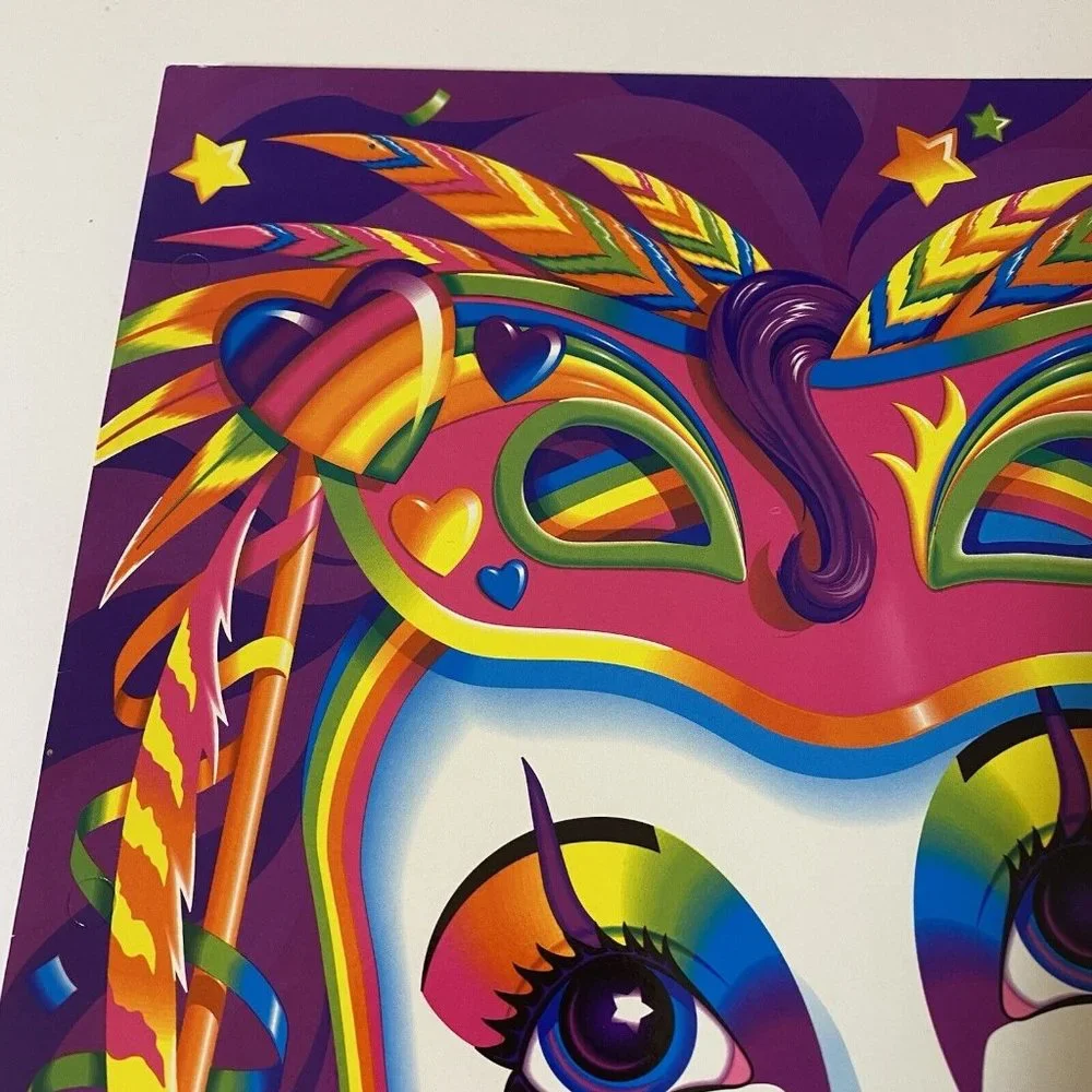 Vintage Lisa Frank Mardi Gras Clown Folder Trends Pocket Portfolio *Unpunched
